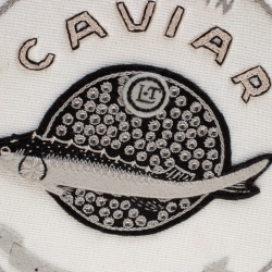 Olympia Le Tan White Fabric and Leather Parisian Caviar Clutch