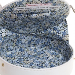 Olympia Le Tan White Fabric and Leather Parisian Caviar Clutch