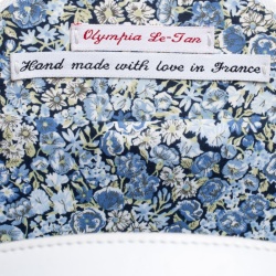 Olympia Le Tan White Fabric and Leather Parisian Caviar Clutch