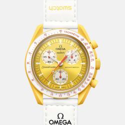 Omega Yellow Velcro Moon Swatch Mission To The Sun Watch 42 mm