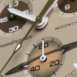 Pre Owned Omega Beige Velcro Moon Swatch Mission To Saturn Watch 42 mm