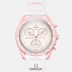 Omega Powdery Pink Velcro Omega Mission To Venus 42 mm