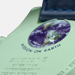 Omega Green and Blue Velcro Moon Swatch Mission On Earth So33G100 Women's Watch 42 mm
