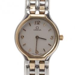 Omega White Stainless Steel Classic Women's Wristwatch 28MM