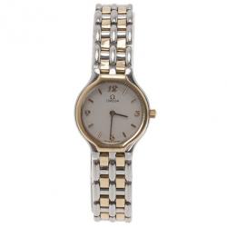 Omega White Stainless Steel Classic Women's Wristwatch 28MM
