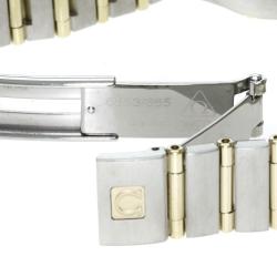 Pre Owned Omega Ivory 18K Yellow Gold & Stainless Steel Diamond Constellation Women's Wristwatch 24MM