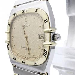 Pre Owned Omega Gold 18K Yellow Gold and Stainless Constellation Women's Wristwatch 31MM