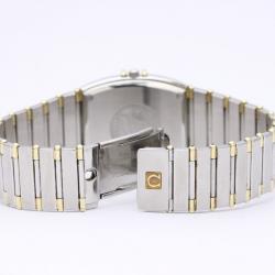 Pre Owned Omega Gold 18K Yellow Gold and Stainless Constellation Women's Wristwatch 31MM