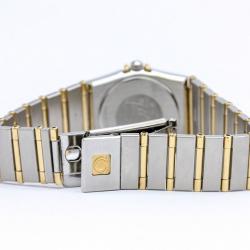 Omega Black 18K Yellow Gold & Stainless Steel Constellation Women's Wristwatch 22MM
