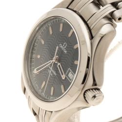 Pre Owned Omega Blue Stainless Steel Seamaster 120M Women's Wristwatch 29 mm