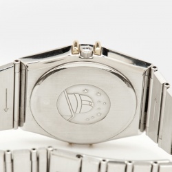 Pre Owned Omega Constellation 396.1070.1/ 396.1080.1 Champagne Dial 18K Yellow Gold Stainless Steel Women Wristwatch 32.50 mm