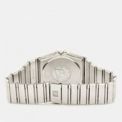 Pre Owned Omega Constellation 396.1070.1/ 396.1080.1 Champagne Dial 18K Yellow Gold Stainless Steel Women Wristwatch 32.50 mm