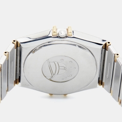 Pre Owned Omega Constellation 396.1070.1/ 396.1080.1 White Dial 18k Yellow Gold Stainless Steel Women's Wristwatch 32.50 mm