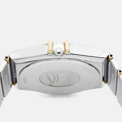 Pre Owned Omega Constellation 396.1070.1/ 396.1080.1 White Dial 18k Yellow Gold Stainless Steel Women's Wristwatch 32.50 mm