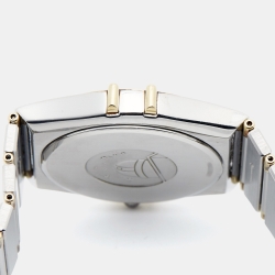 Pre Owned Omega Constellation 396.1070.1/ 396.1080.1 White Dial 18k Yellow Gold Stainless Steel Women's Wristwatch 32.50 mm