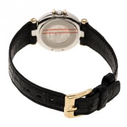 Omega Gold Dial Gold Plated Stainless Steel Constellation Women's Wristwatch 24 mm