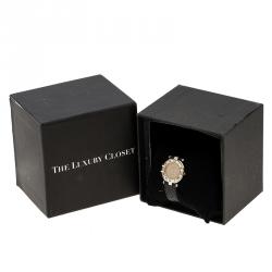 Omega Gold Dial Gold Plated Stainless Steel Constellation Women's Wristwatch 24 mm
