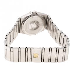 Pre Owned Omega White Stainless Steel Constellation Women's Wristwatch 25 mm