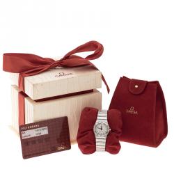 Pre Owned Omega White Stainless Steel Constellation Women's Wristwatch 25 mm