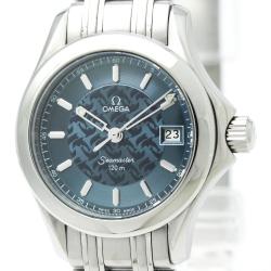 Pre Owned Omega Blue Stainless Steel Seamaster Women's Wristwatch 26MM