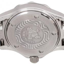 Pre Owned Omega Navy Stainless Steel Seamaster Women's Wristwatch 28MM