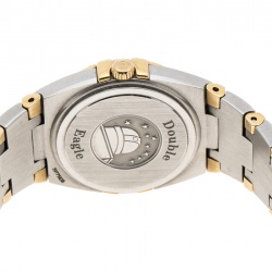 Omega Mother of Pearl 18K Yellow Gold and Stainless Steel Diamond Constellation Double Eagle Women's Wristwatch 24 mm