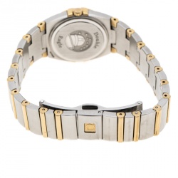 Omega Mother of Pearl 18K Yellow Gold and Stainless Steel Diamond Constellation Double Eagle Women's Wristwatch 24 mm