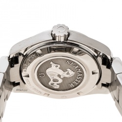 مملوكة مسبقًا Omega White Mother of Pearl Diamond Stainless Steel Seamaster Aqua Terra Women's Wristwatch 29 mm
