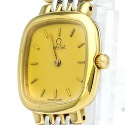 Omega Champagne Gold-Plated Stainless Steel De Ville Women's Wristwatch 21MM