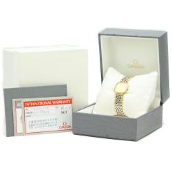 Omega Champagne Gold-Plated Stainless Steel De Ville Women's Wristwatch 21MM