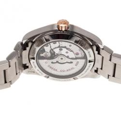Pre Owned Omega Black Stainless Steel Seamaster Aqua Terra Women's Wristwatch 38MM