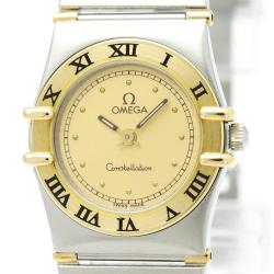 Omega Gold 18K Yellow Gold and Stainless Steel Constellation Women's Wristwatch 22MM