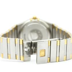 Omega Silver 18K Yellow Gold and Stainless Steel Constellation Women's Wristwatch 25MM