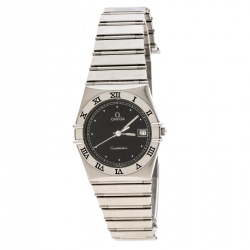 Omega Black Stainless Steel Constellation 396.1070.1 Women's Wristwatch 32 mm