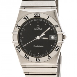 Omega Black Stainless Steel Constellation 396.1070.1 Women's Wristwatch 32 mm