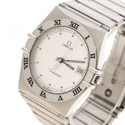 Omega Silver White Stainless Steel Constellation 396.1070 Women's Wristwatch 33 mm
