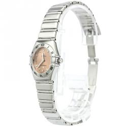 Pre Owned Omega Orange Stainless Steel Constellation Women's Wristwatch 22MM