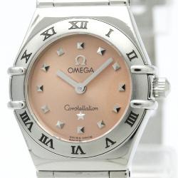 Pre Owned Omega Orange Stainless Steel Constellation Women's Wristwatch 22MM