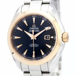 Omega Black 18K Rose Gold and Stainless Steel Seamaster Aqua Terra Women's Wristwatch 34MM