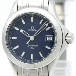 Pre Owned Omega Blue Stainless Steel Seamaster Women's Wristwatch 26MM