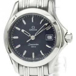 Pre Owned Omega Blue Stainless Steel Seamaster Women's Wristwatch 26MM