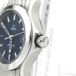 Pre Owned Omega Blue Stainless Steel Seamaster Women's Wristwatch 26MM