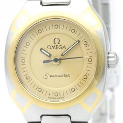 Omega Champagne Stainless Steel Seamaster Polaris Women's Wristwatch 21MM
