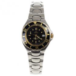Pre Owned Omega Black Stainless Steel Seamaster Women's Wristwatch 26MM