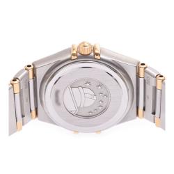 Pre Owned Omega White 18K Rose Gold and Stainless Steel Constellation Women's Wristwatch 23MM