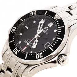Pre Owned Omega Black Stainless Steel Seamaster Professional 596.1507 Women's Wristwatch 28 mm