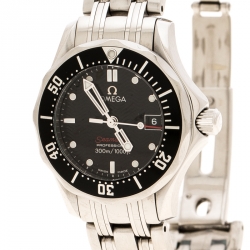 Pre Owned Omega Black Stainless Steel Seamaster Professional 596.1507 Women's Wristwatch 28 mm