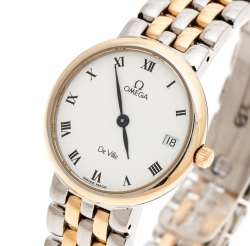 Omega White Yellow Gold Stainless Steel Vintage De Ville