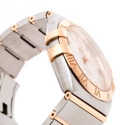 Omega Silver Stainless Steel and 18K Yellow Gold Constellation 396.2011 Women's Wristwatch 34 mm