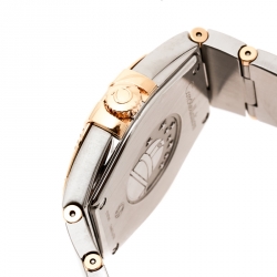 Omega Silver Stainless Steel and 18K Yellow Gold Constellation 396.2011 Women's Wristwatch 34 mm